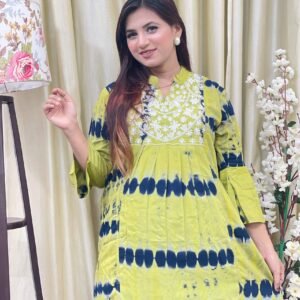 Premium Batik Linen Embroidery Kurti for Women